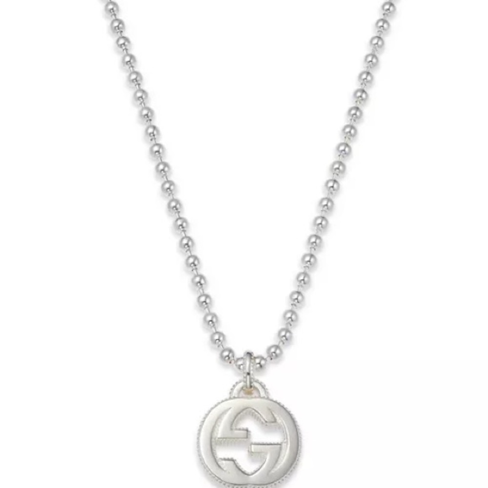 Gucci Sterling Silver Interlocking G Pendant Necklace